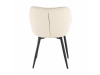 FEDRIS, jídelní designové křeslo, černá / látka velvet béžová