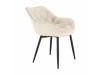 FEDRIS, jídelní designové křeslo, černá / látka velvet béžová