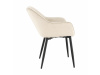 FEDRIS, jídelní designové křeslo, černá / látka velvet béžová