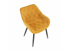 FEDRIS, jídelní designové křeslo, černá / látka velvet žlutá