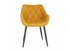 FEDRIS, jídelní designové křeslo, černá / látka velvet žlutá