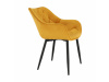 FEDRIS, jídelní designové křeslo, černá / látka velvet žlutá