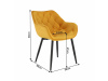 FEDRIS, jídelní designové křeslo, černá / látka velvet žlutá