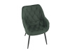 FEDRIS, jídelní designové křeslo, černá / látka velvet zelená