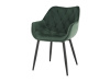 FEDRIS, jídelní designové křeslo, černá / látka velvet zelená