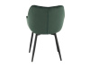 FEDRIS, jídelní designové křeslo, černá / látka velvet zelená