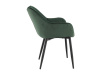 FEDRIS, jídelní designové křeslo, černá / látka velvet zelená