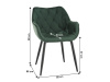 FEDRIS, jídelní designové křeslo, černá / látka velvet zelená