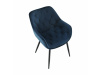 FEDRIS, jídelní designové křeslo, černá / látka velvet modrá