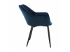 FEDRIS, jídelní designové křeslo, černá / látka velvet modrá
