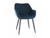 FEDRIS, jídelní designové křeslo, černá / látka velvet modrá