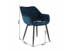 FEDRIS, jídelní designové křeslo, černá / látka velvet modrá