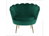 NOBLIN, čalouněné křeslo ve stylu Art-deco, zlatá / látka velvet smaragdová 