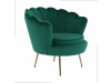 NOBLIN, čalouněné křeslo ve stylu Art-deco, zlatá / látka velvet smaragdová 