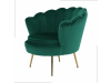 NOBLIN, čalouněné křeslo ve stylu Art-deco, zlatá / látka velvet smaragdová 