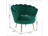 NOBLIN, čalouněné křeslo ve stylu Art-deco, zlatá / látka velvet smaragdová 