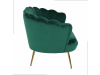 NOBLIN, 2-sed - pohovka ve stylu art-deco, zlatá / látka velvet smaragdová