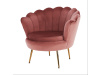 NOBLIN, čalouněné křeslo ve stylu Art-deco, zlatá / látka velvet růžová