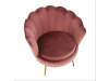 NOBLIN, čalouněné křeslo ve stylu Art-deco, zlatá / látka velvet růžová