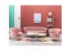 NOBLIN, čalouněné křeslo ve stylu Art-deco, zlatá / látka velvet růžová
