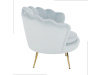 NOBLIN, čalouněné křeslo ve stylu Art-deco, zlatá / látka velvet šedomodrá