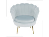 NOBLIN, čalouněné křeslo ve stylu Art-deco, zlatá / látka velvet šedomodrá