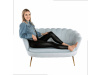 NOBLIN, 2-sed - pohovka ve stylu art-deco, zlatá / látka velvet šedomodrá
