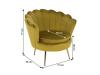NOBLIN, čalouněné křeslo ve stylu Art-deco, zlatá / látka velvet hořčicová