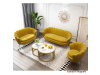 NOBLIN, čalouněné křeslo ve stylu Art-deco, zlatá / látka velvet hořčicová