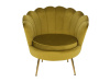 NOBLIN, čalouněné křeslo ve stylu Art-deco, zlatá / látka velvet hořčicová