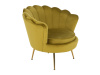 NOBLIN, čalouněné křeslo ve stylu Art-deco, zlatá / látka velvet hořčicová