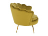 NOBLIN, čalouněné křeslo ve stylu Art-deco, zlatá / látka velvet hořčicová