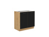 MONROVIA, dolní skříňka 2-dveřová 80 D 2F BB, dub artisan / černý mat