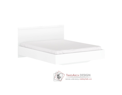 LINDY, postel 160x200cm, bílá / bílý lesk