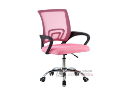 DEX 4 NEW, kancelářská židle, látka + síťovina růžová