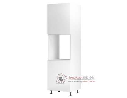 AURORA, potravinová skříň D60P - levá, bílá / bílý lesk