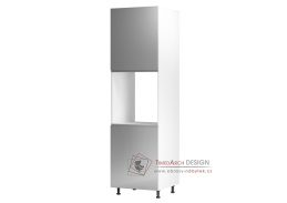 AURORA, potravinová skříň D60P - levá, bílá / šedý lesk