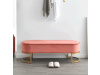 MIRILA NEW, designová lavice, gold chrom zlatý / látka velvet růžová