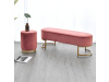 MIRILA NEW, designová lavice, gold chrom zlatý / látka velvet růžová