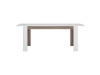 LYNATET 75, jídelní rozkládací stůl 160-200x90cm, bílá / bílý lesk / dub sonoma truflový
