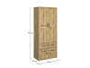 AIRON, šatní skříň 4-dveřová se zásuvkou 80cm, dub artisan