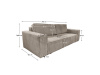 HARPERA BIG SOFA, pohovka rozkládací, látka Poso 3 béžová