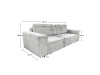 HARPERA BIG SOFA, pohovka rozkládací, látka Poso 555 světle šedá