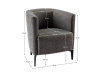 KAPY, designové čalouněné křeslo, černá / látka Matana 04 šedá