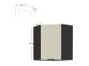 ARAKA, horní rohová skříňka 60x60 GN-72 1F, černá / cashmere