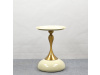 FEJ, příruční stolek pr. 40cm, zlatá / bílá Ivory