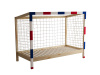 FUTAL, montessori postel 90x200cm, borovicový masiv / přírodní + bílá + modrá