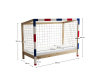 FUTAL, montessori postel 90x200cm, borovicový masiv / přírodní + bílá + modrá