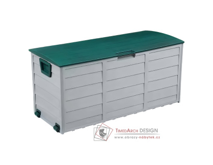 KORTEZ, zahradní úložný box, šedá / zelená