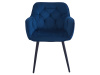 FEDRIS, jídelní designové křeslo, černá / látka velvet modrá